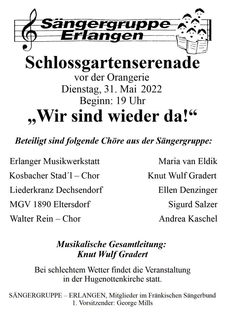 Plakat Schlossgartenserenade 2022